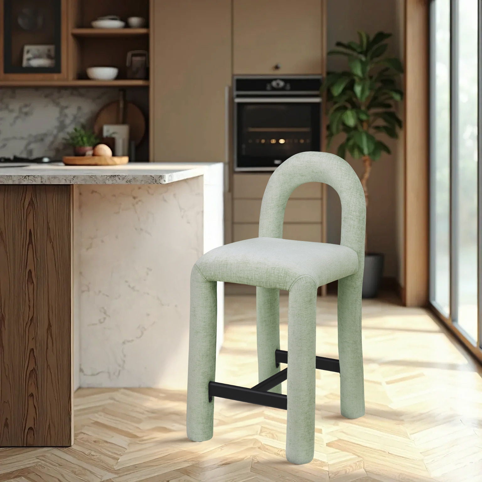 Amari - Chenille Fabric Stool - Urban Living Furniture (Los Angeles, CA)