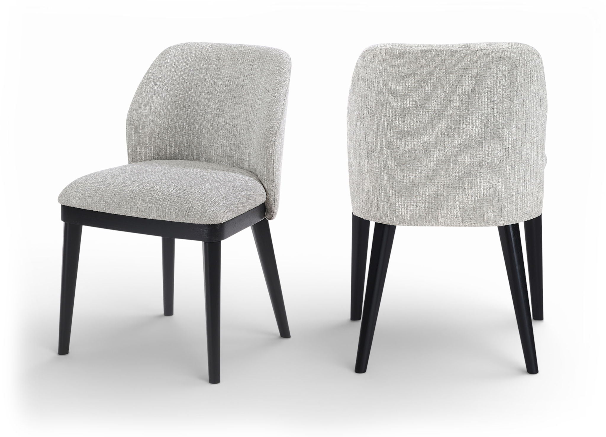 Valeo - Linen Textured Fabric Upholstered Dining Chair (Set of 2) - Painted Black Base - Urban Living Furniture (Los Angeles, CA)