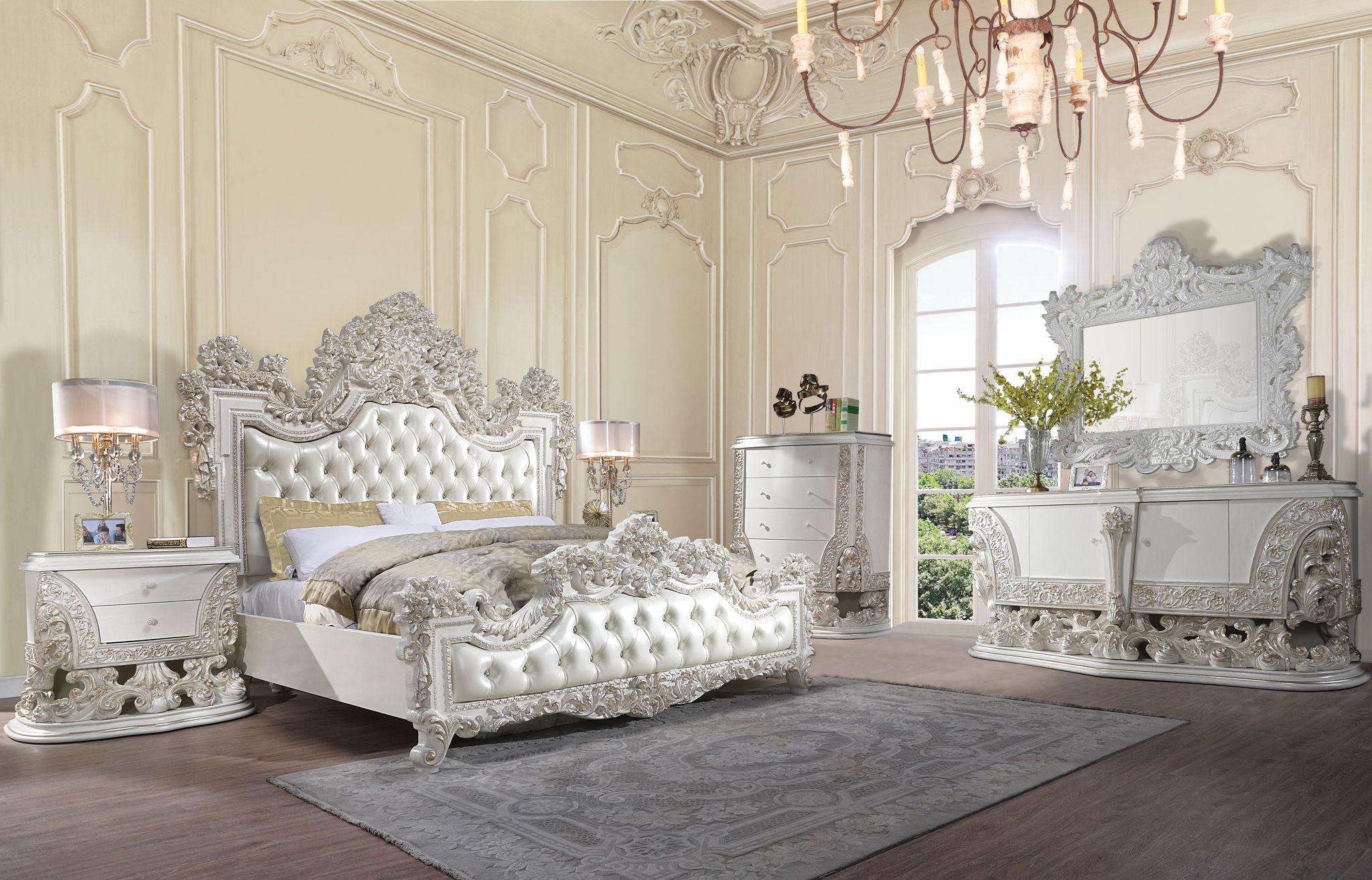 Adara - Mirror - Antique White Finish - Urban Living Furniture (Los Angeles, CA)