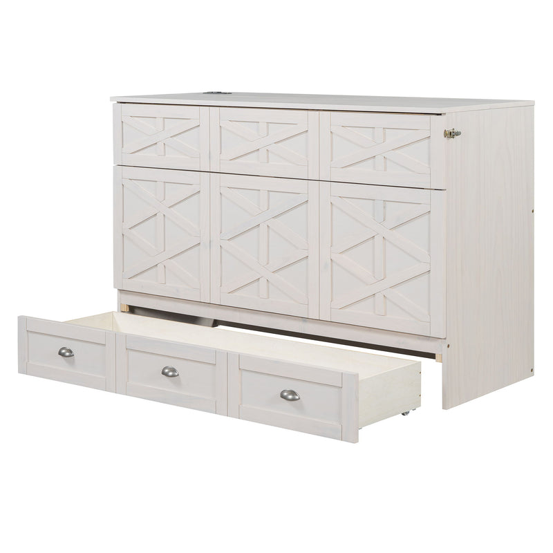 Murphy Bed With Large Drawers And USB Ports
