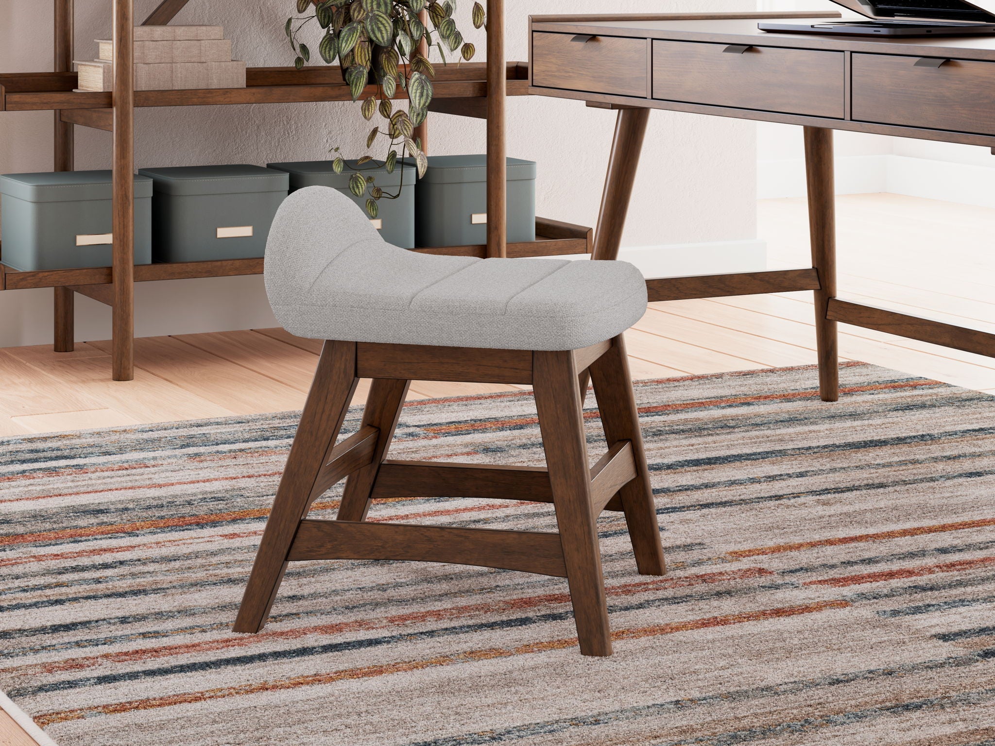 Lyncott - Light Gray / Brown - Home Office Desk Chair - Urban Living Furniture (Los Angeles, CA)