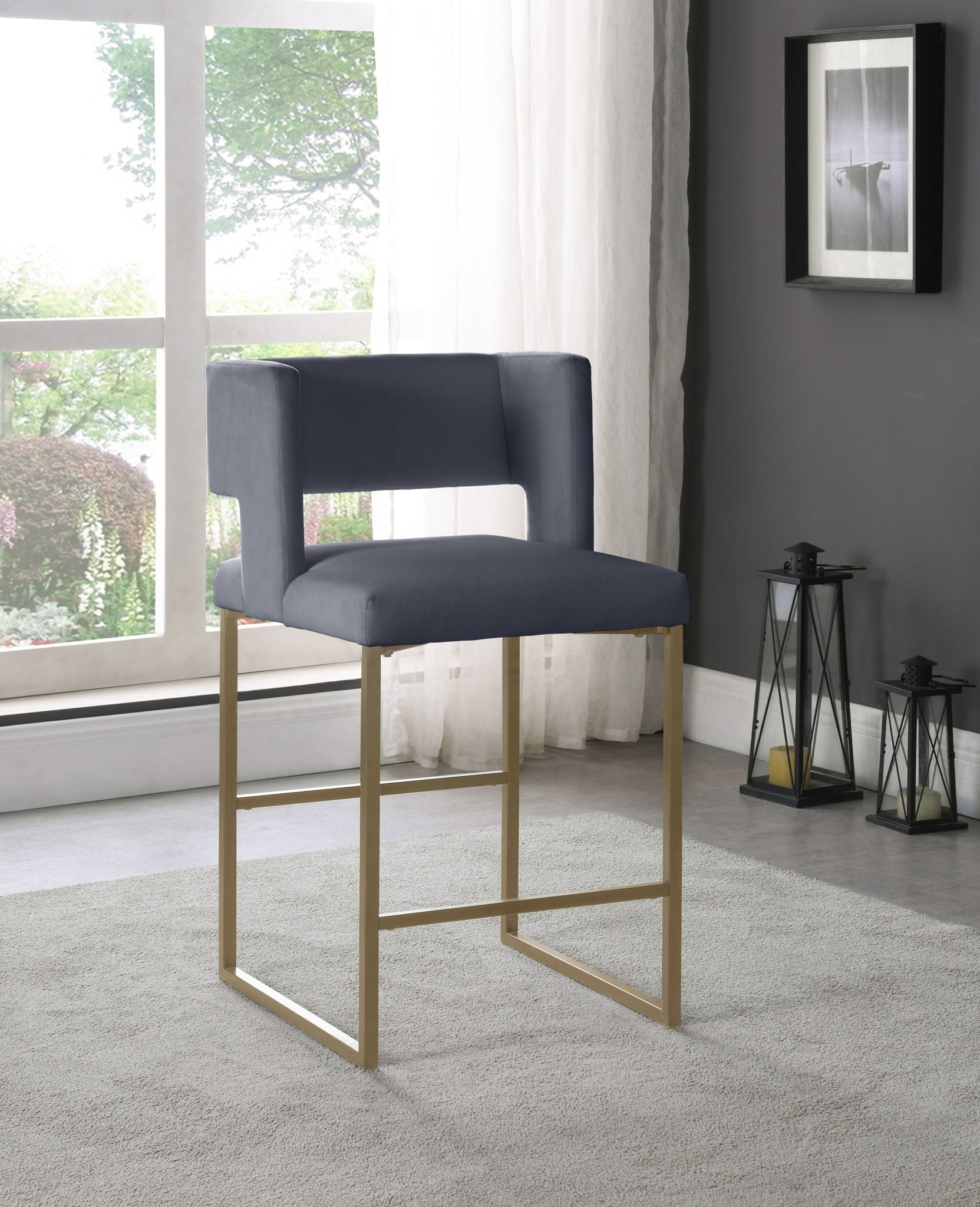 Caleb - Counter Stool with Gold Legs (Set of 2) - Urban Living Furniture (Los Angeles, CA)