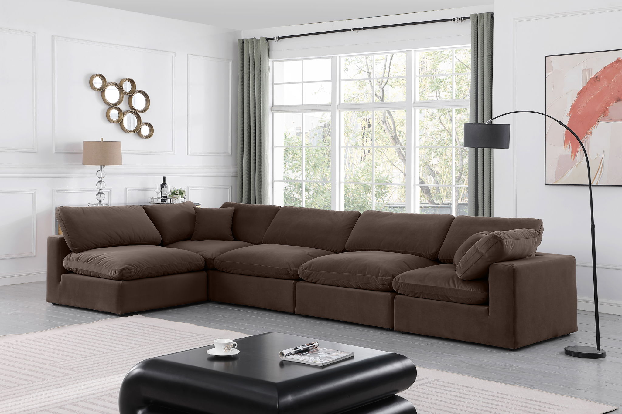 Comfy - 5 Piece Velvet Modular Sectional - Urban Living Furniture (Los Angeles, CA)