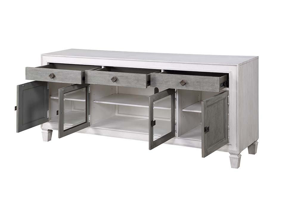 Katia - TV Stand - Rustic Gray & White Finish - Urban Living Furniture (Los Angeles, CA)