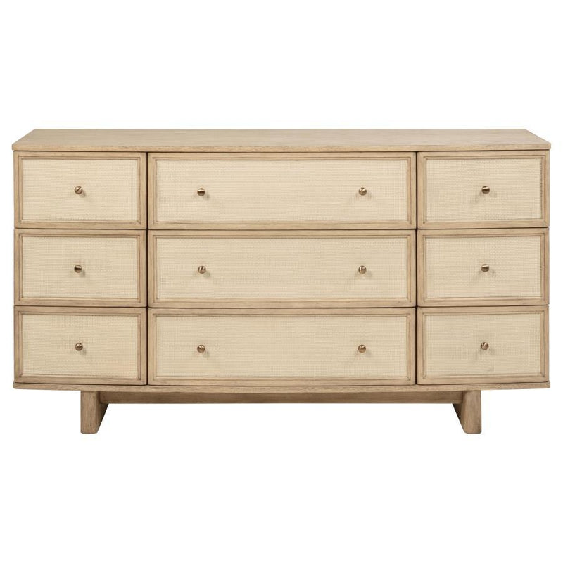 Kailani - 9-Drawer Dresser Cabinet - Beige Oak