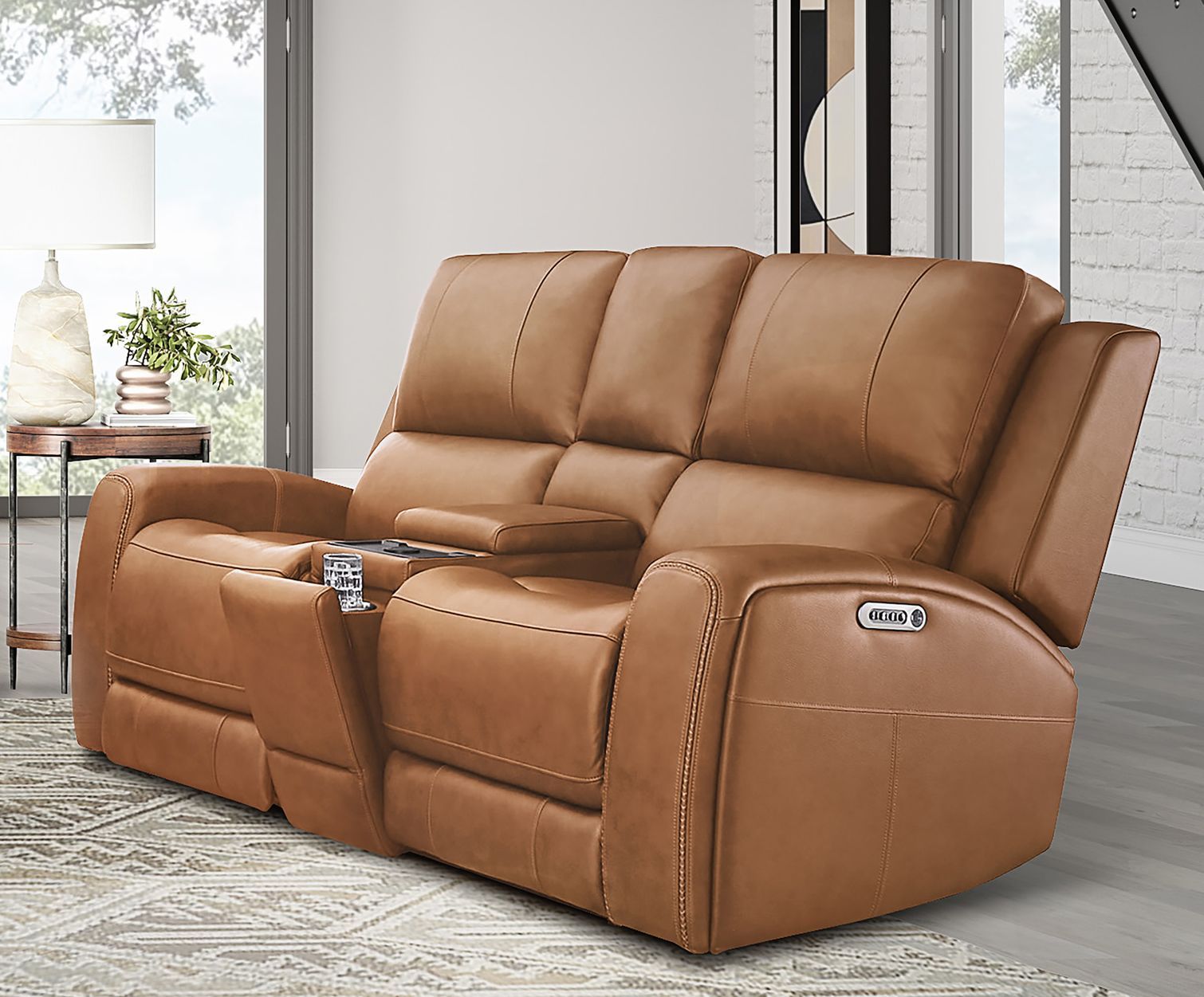 Belmont - Power Zero Gravity Tilt Console Loveseat P3