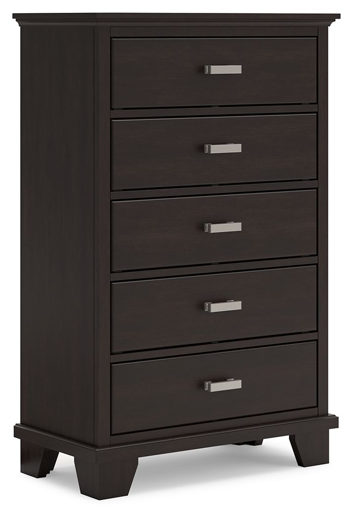 Covetown - Dark Brown - Five Drawer Chest - Urban Living Furniture (Los Angeles, CA)