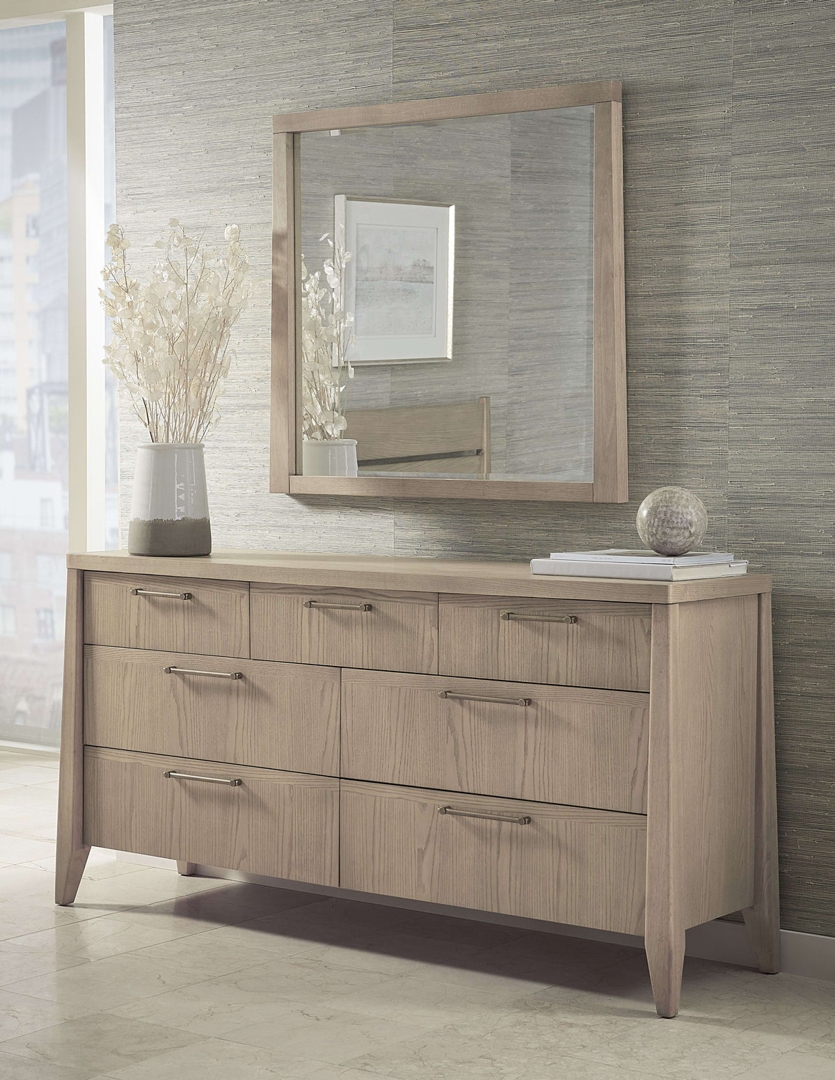Sumire - Seven Drawer Ash Wood Dresser - Ginger