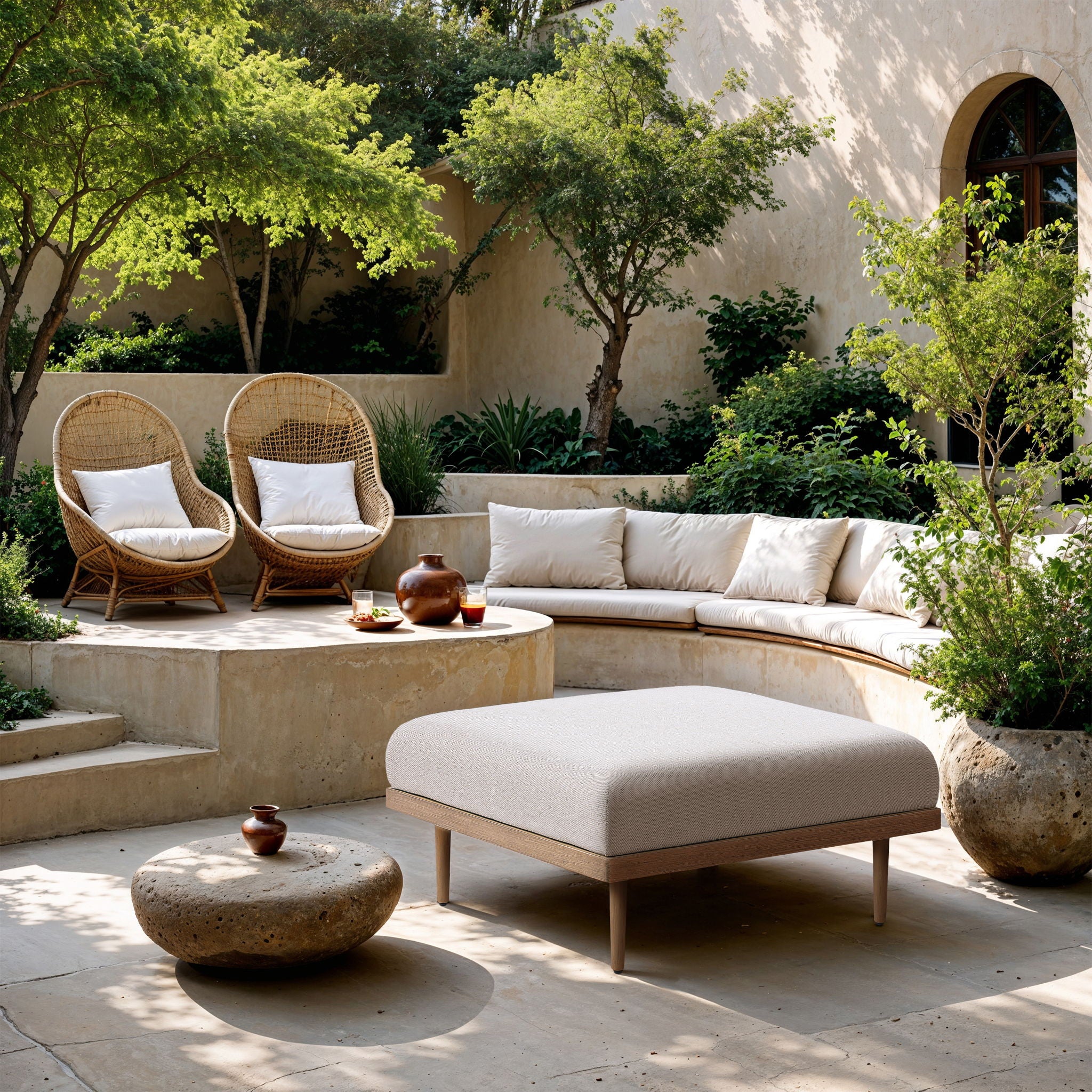 Laguna - Resilient Water Resistant Fabric Upholstered Outdoor Patio Modular Ottoman - Urban Living Furniture (Los Angeles, CA)