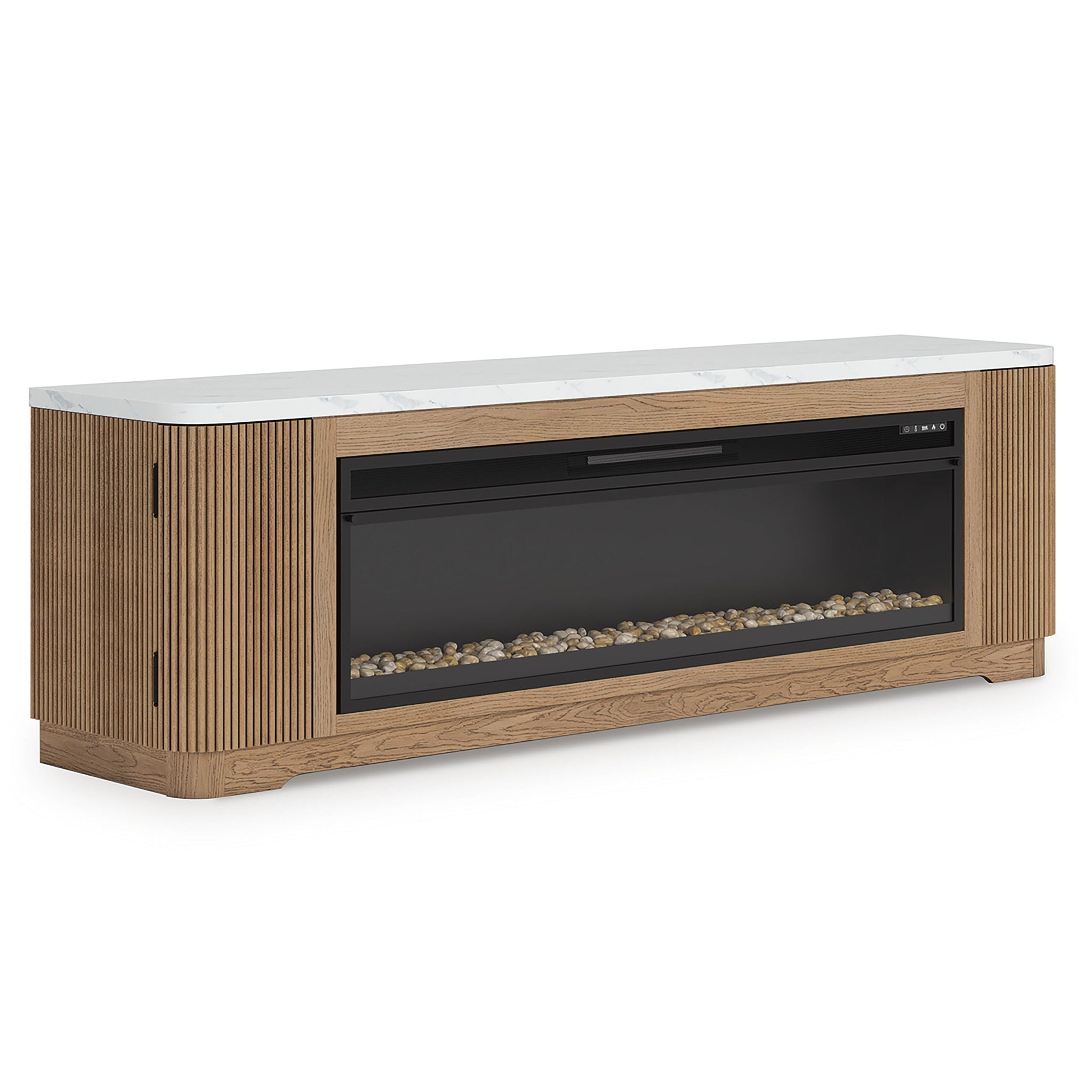 Camdill - 80" TV Stand With Electric Fireplace - Light Brown - Urban Living Furniture (Los Angeles, CA)