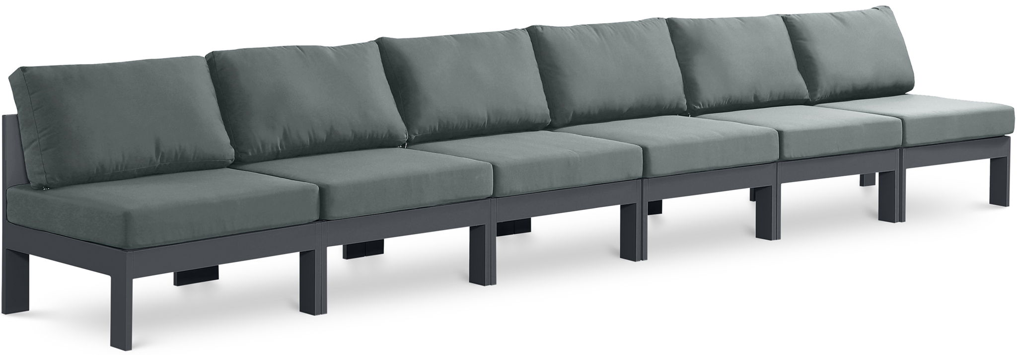 Nizuc - Outdoor Patio 6 Seat Armless Modular Sofa With Gray Frame - Urban Living Furniture (Los Angeles, CA)