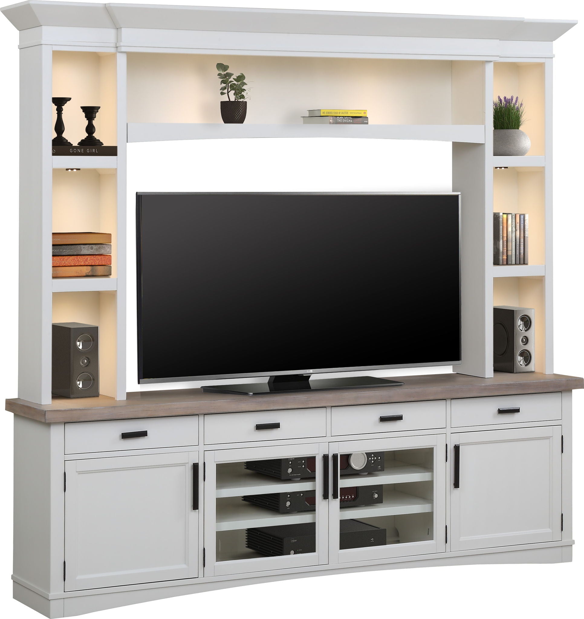 Americana Modern - TV Console with Hutch and LED Lights - Urban Living Furniture (Los Angeles, CA)