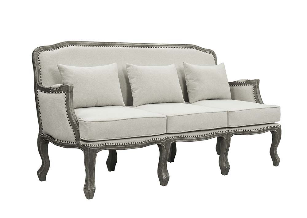 Tania - Sofa - Cream Linen & Brown Finish - Urban Living Furniture (Los Angeles, CA)