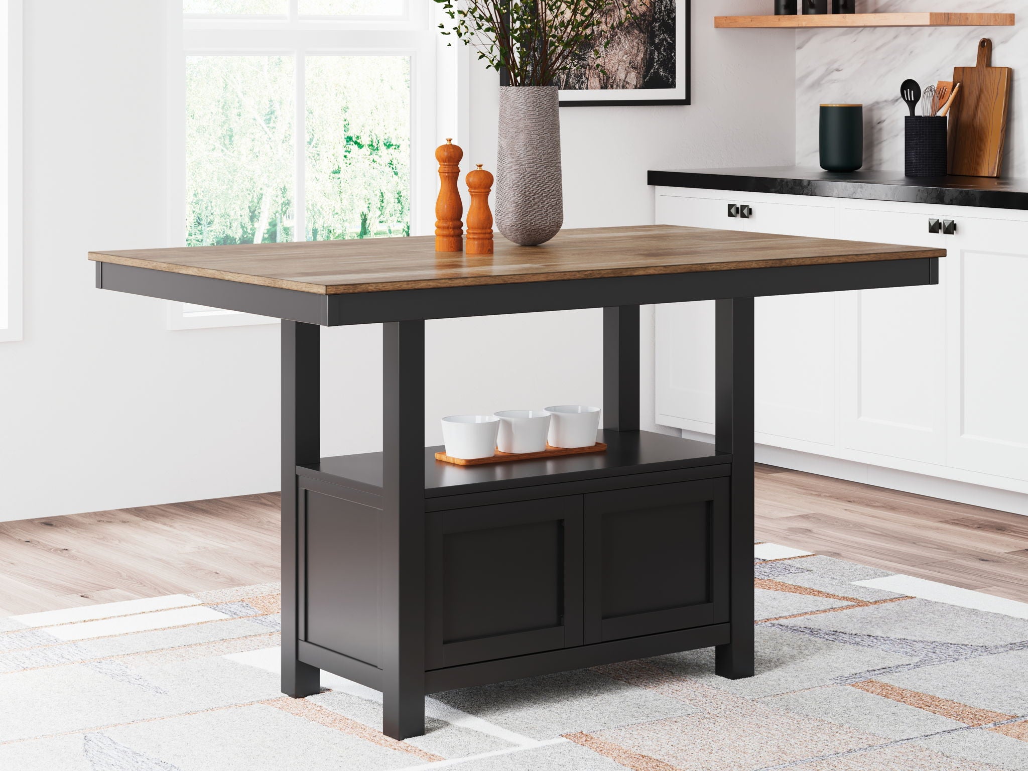 Wildenauer - Brown / Black - Rectangular Dining Room Counter Table - Urban Living Furniture (Los Angeles, CA)