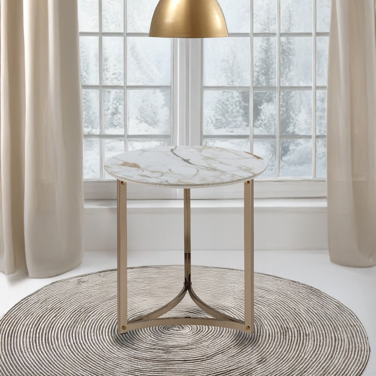 Zaidee - 23.5" End Table - Sintered Stone & Champagne - Urban Living Furniture (Los Angeles, CA)