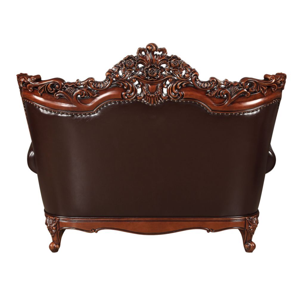 Forsythia - Loveseat - Espresso Top Grain Leather Match & Walnut - Urban Living Furniture (Los Angeles, CA)