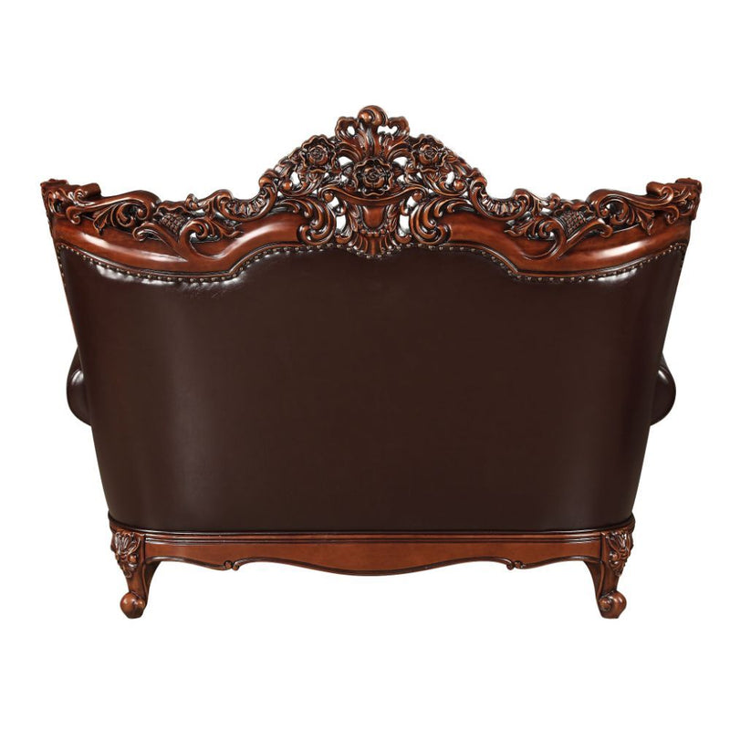 Forsythia - Loveseat - Espresso Top Grain Leather Match & Walnut - Urban Living Furniture (Los Angeles, CA)