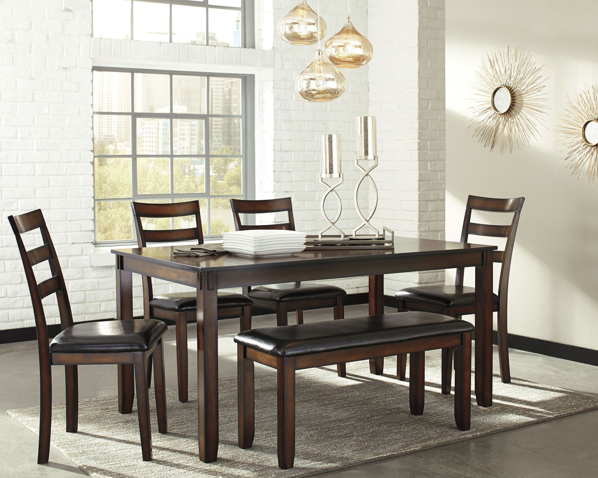 Coviar - Brown - Dining Room Table Set (Set of 6) - Urban Living Furniture (Los Angeles, CA)
