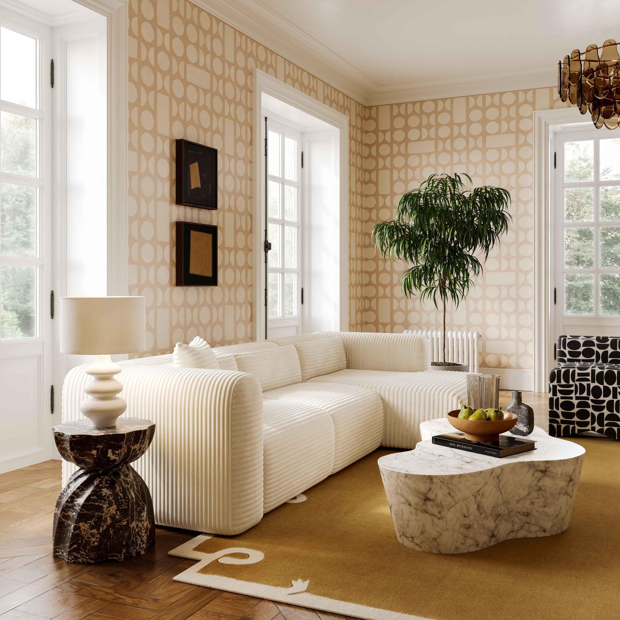 Riviera - Textured Table Lamp - Cream - Urban Living Furniture (Los Angeles, CA)