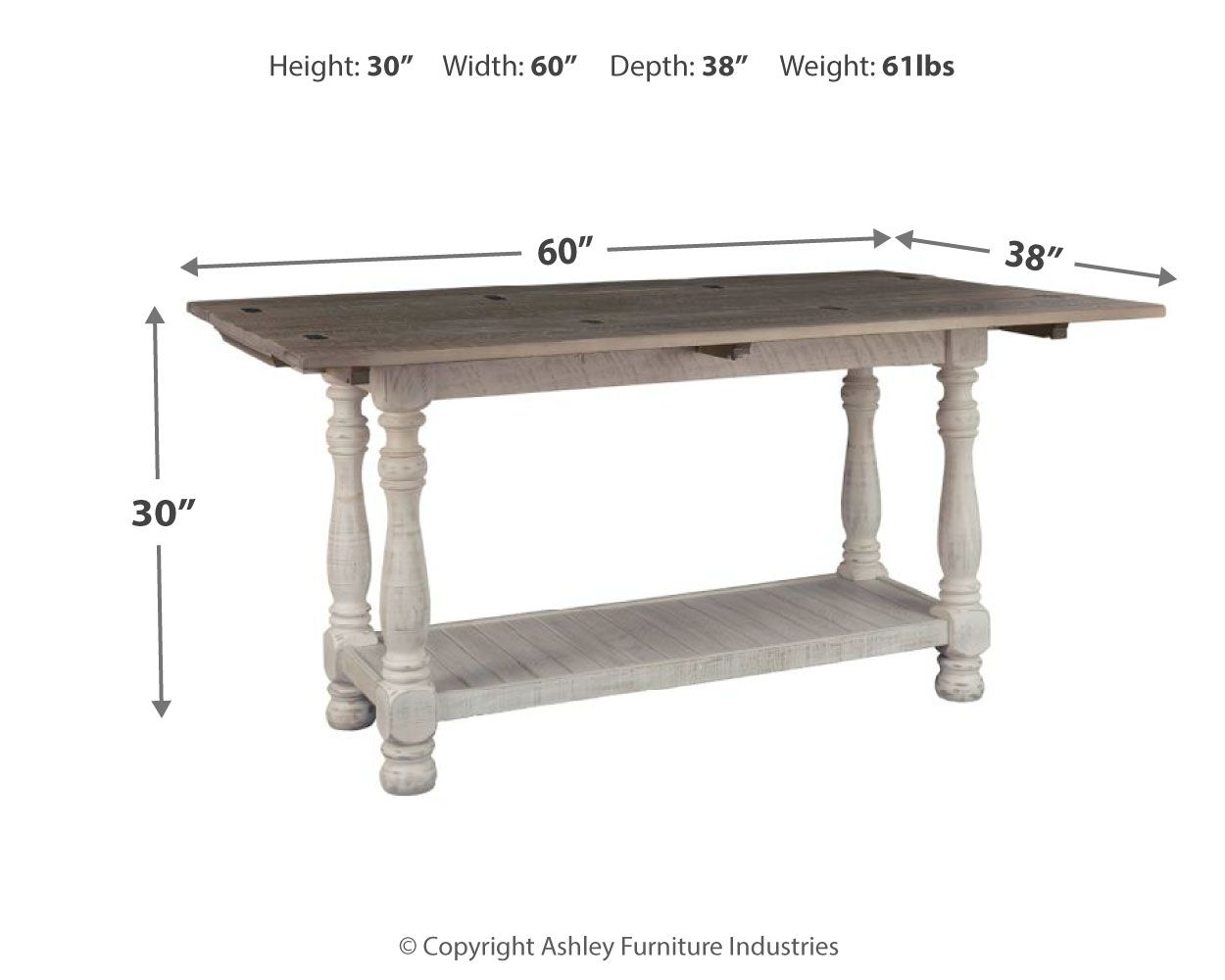 Havalance - Gray / White - Flip Top Sofa Table - Urban Living Furniture (Los Angeles, CA)