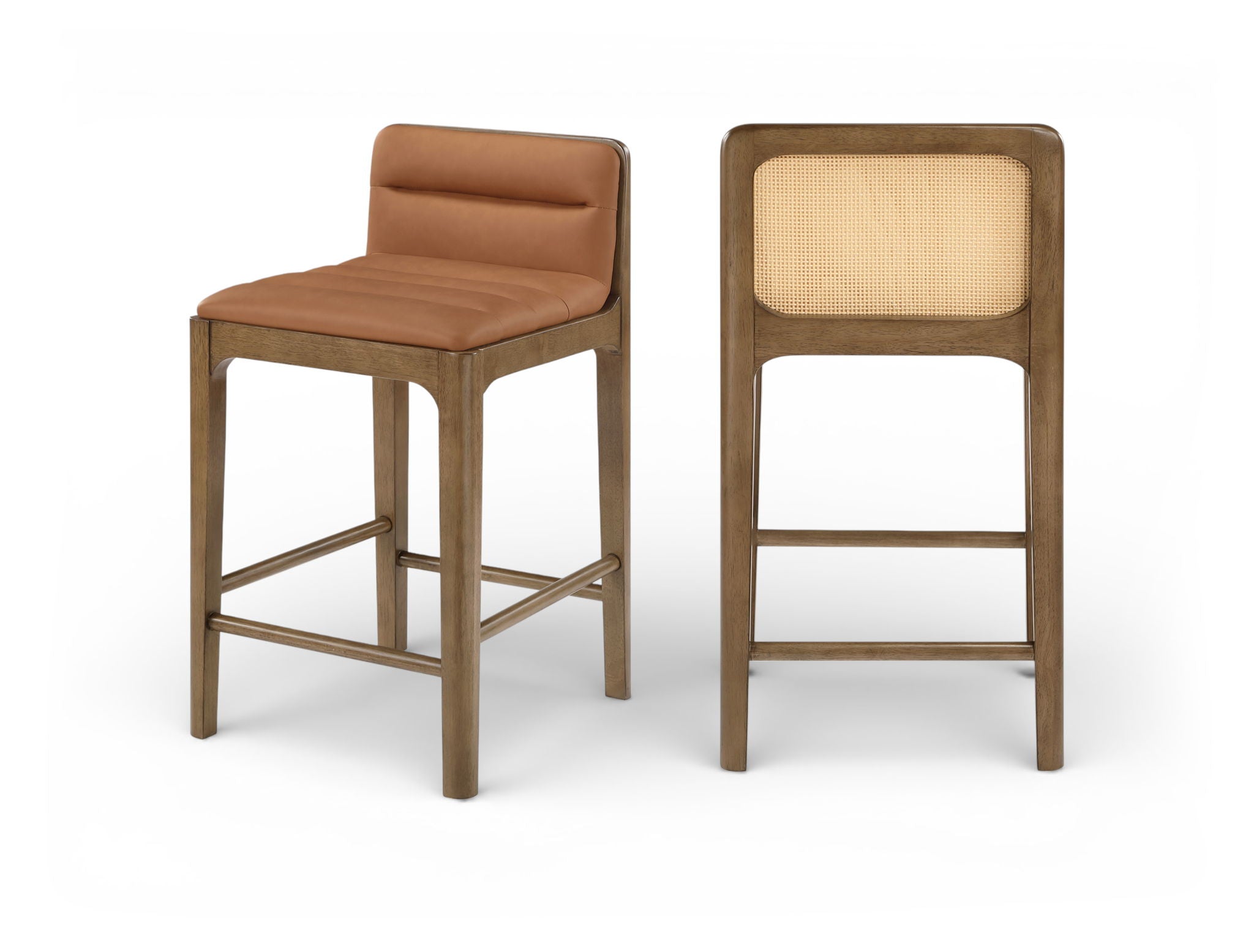 Ellis - Vegan Leather Upholstered Counter Stool (Set of 2) - Brown Base - Urban Living Furniture (Los Angeles, CA)
