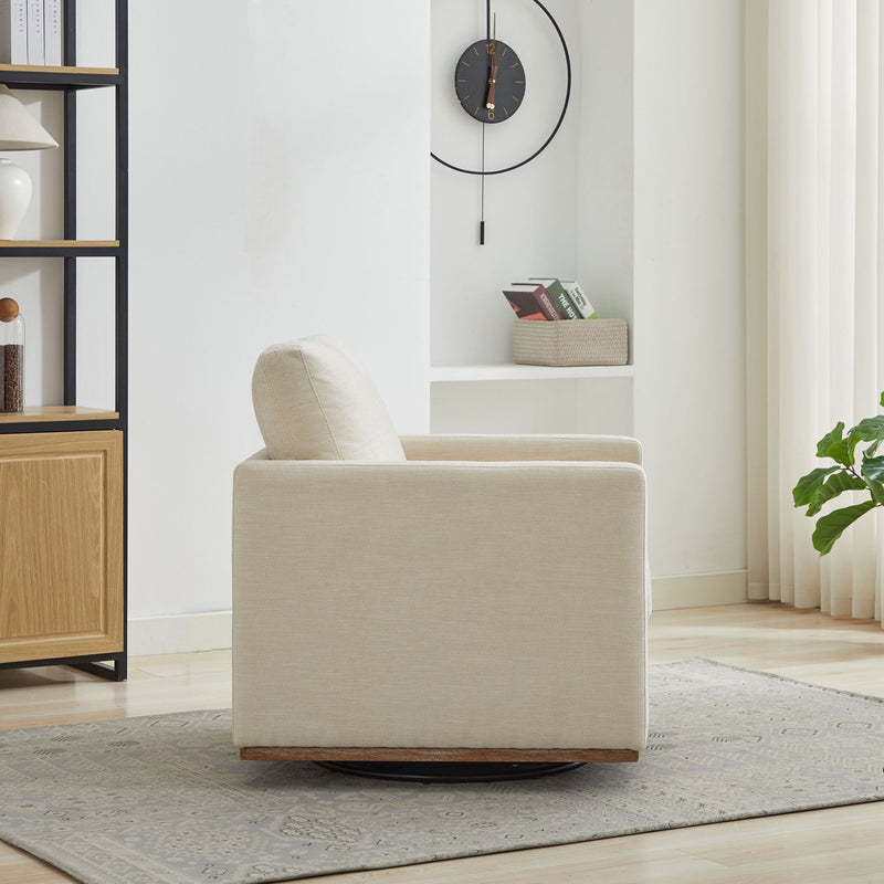 Square Upholstered Swivel Accent Chair For Living Room