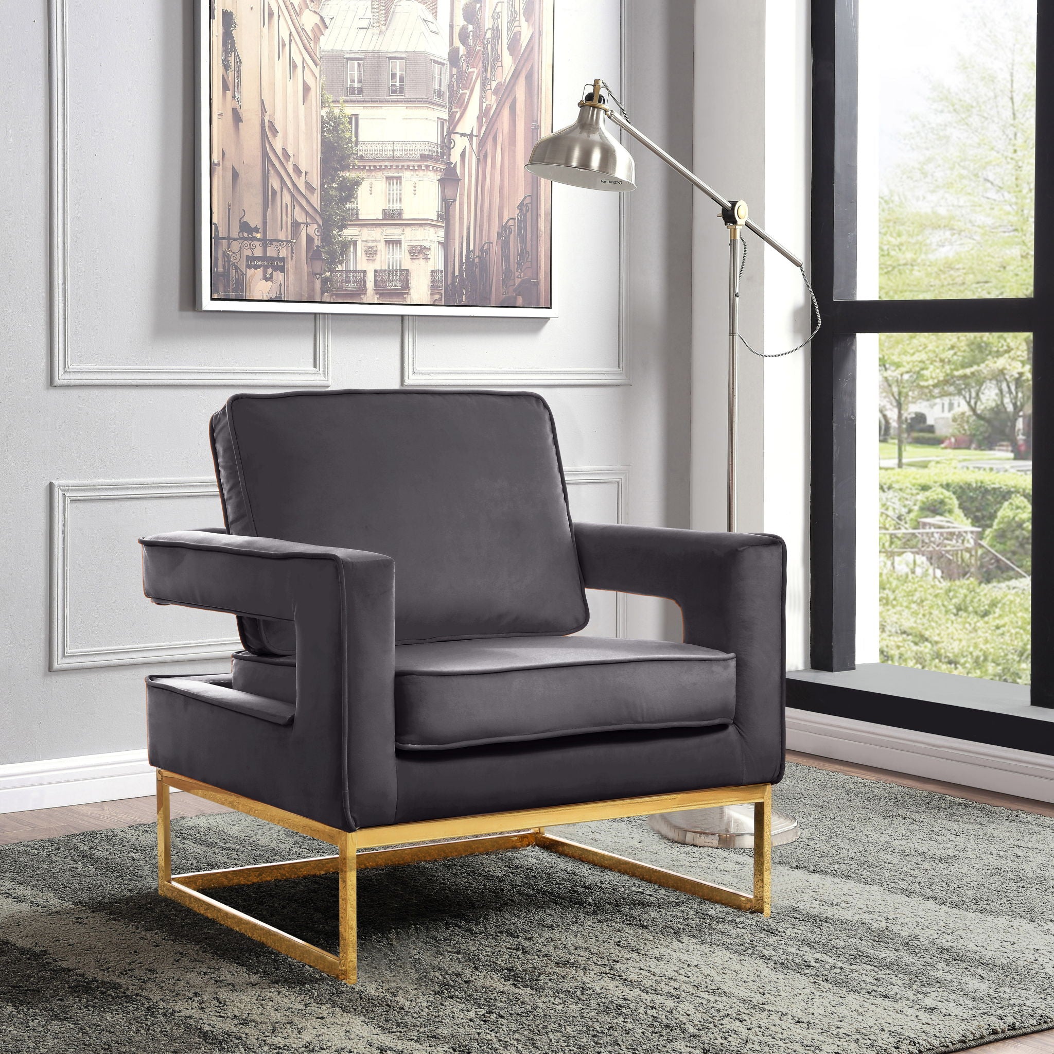 Noah - Accent Chair with Gold Legs - Urban Living Furniture (Los Angeles, CA)