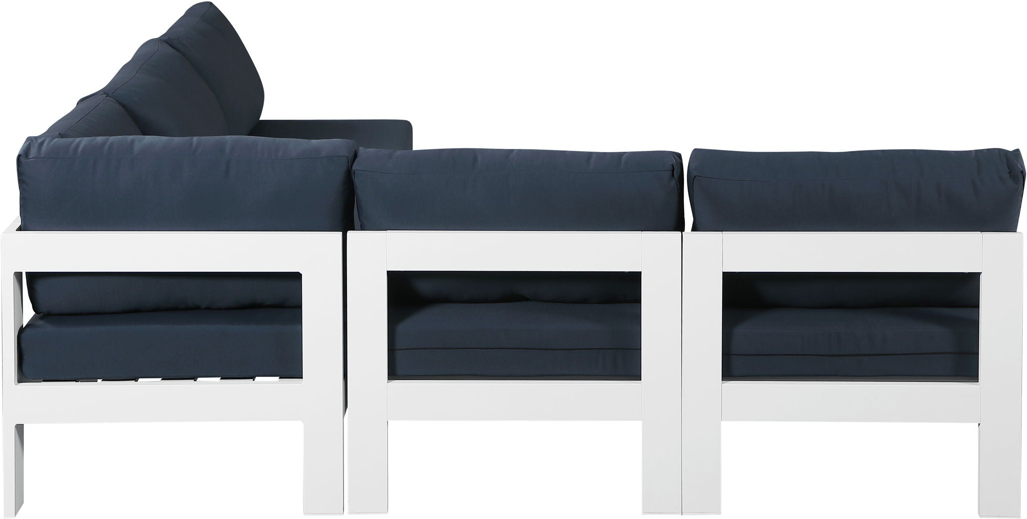 Nizuc - Outdoor Patio 5 Piece Modular Sectional With White Frame - Urban Living Furniture (Los Angeles, CA)