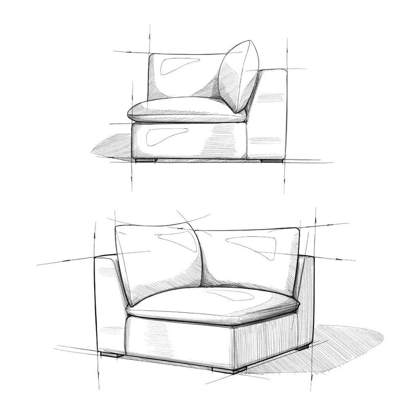 Jasmine - Corner Sofa Module - Gray