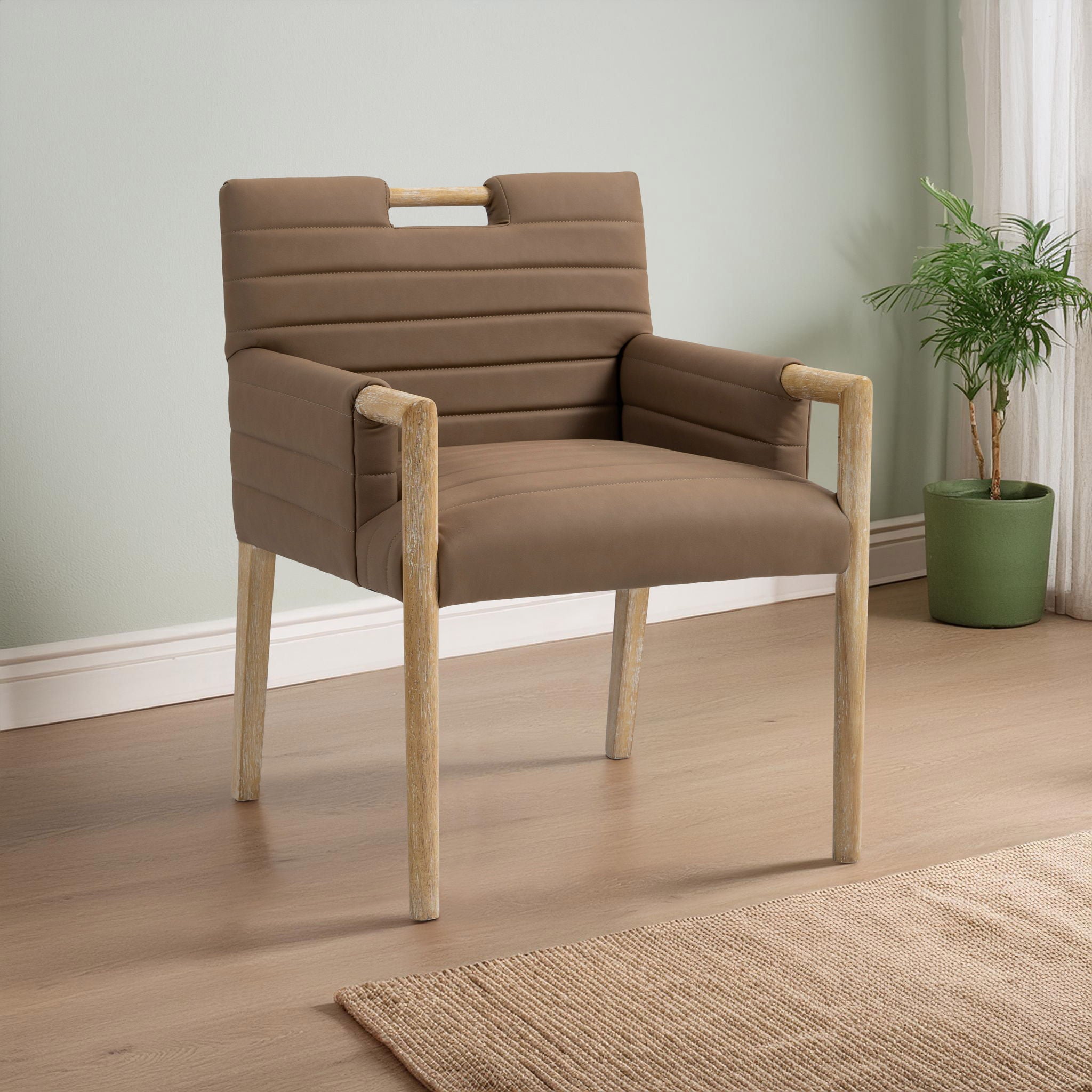 Aimee - Dining Arm Chair - Light Brown Legs - Urban Living Furniture (Los Angeles, CA)