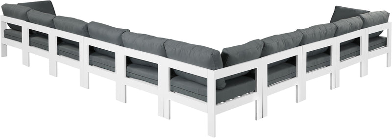 Nizuc - Outdoor Patio 10 Piece Modular Sectional With White Frame