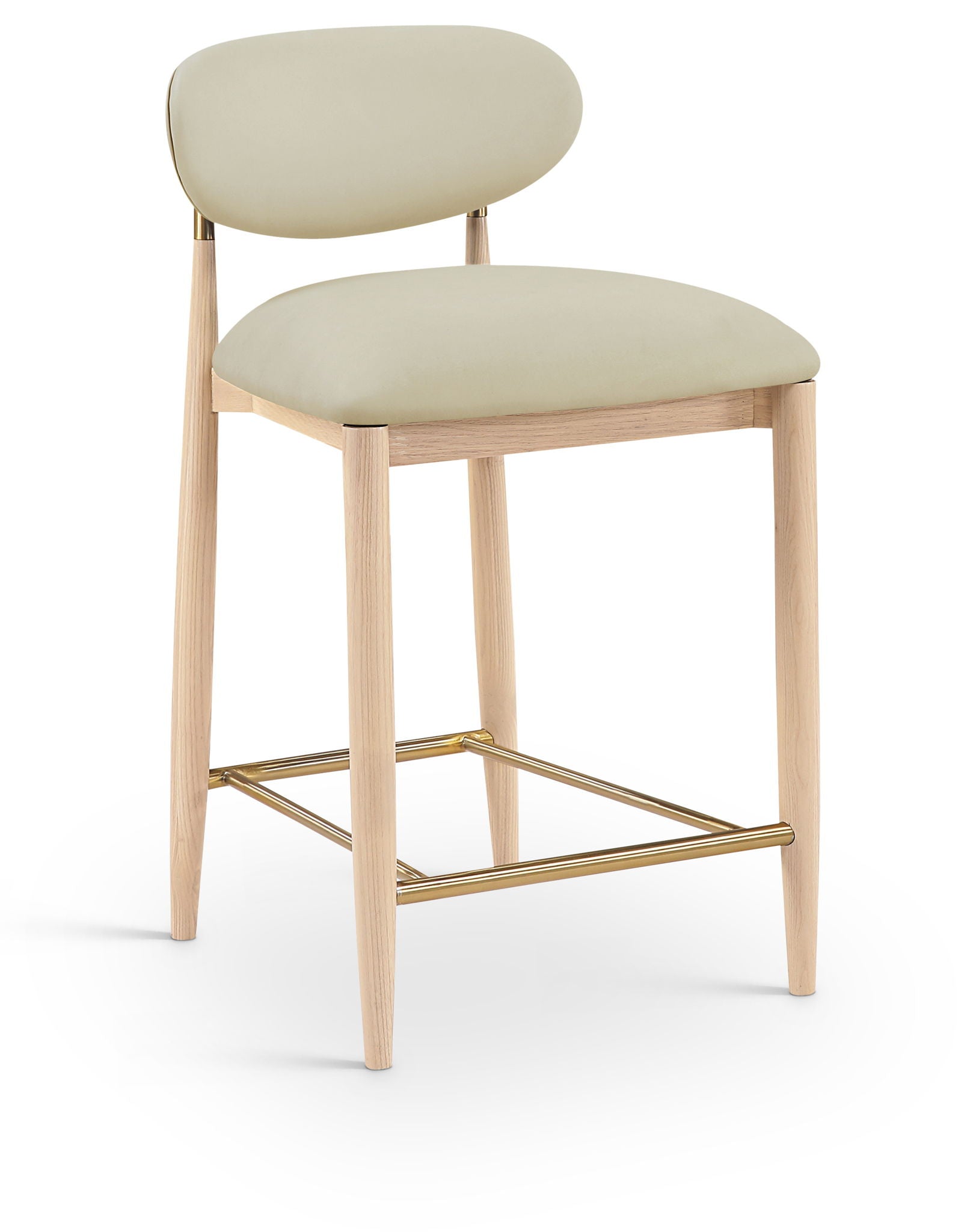 Riccio - Stool - Natural And Gold Frame - Urban Living Furniture (Los Angeles, CA)