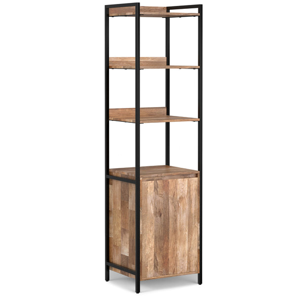 Kelsey - Narrow Bookshelf With Cabinet - Natural