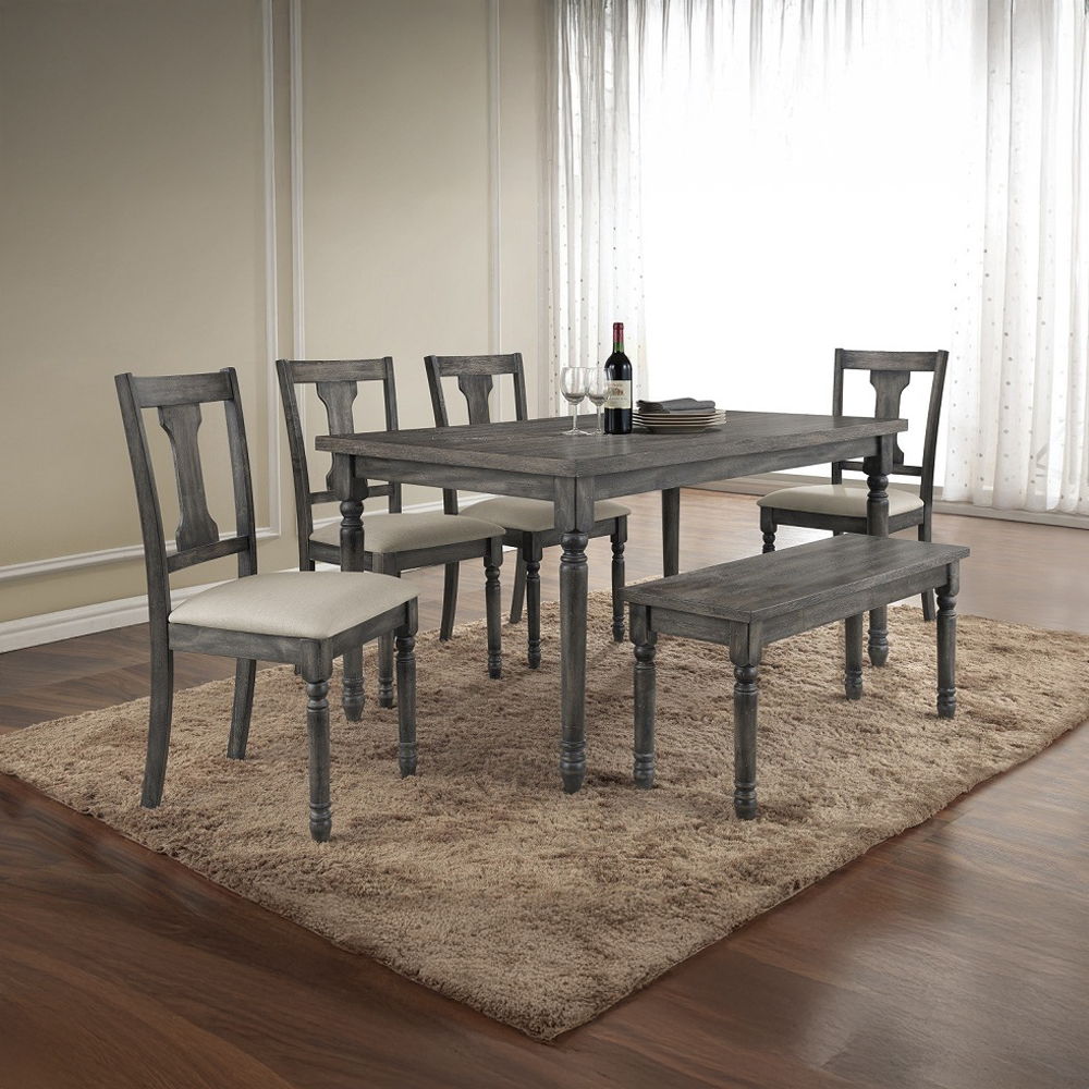 Wallace - Bench - Weathered Gray - Urban Living Furniture (Los Angeles, CA)