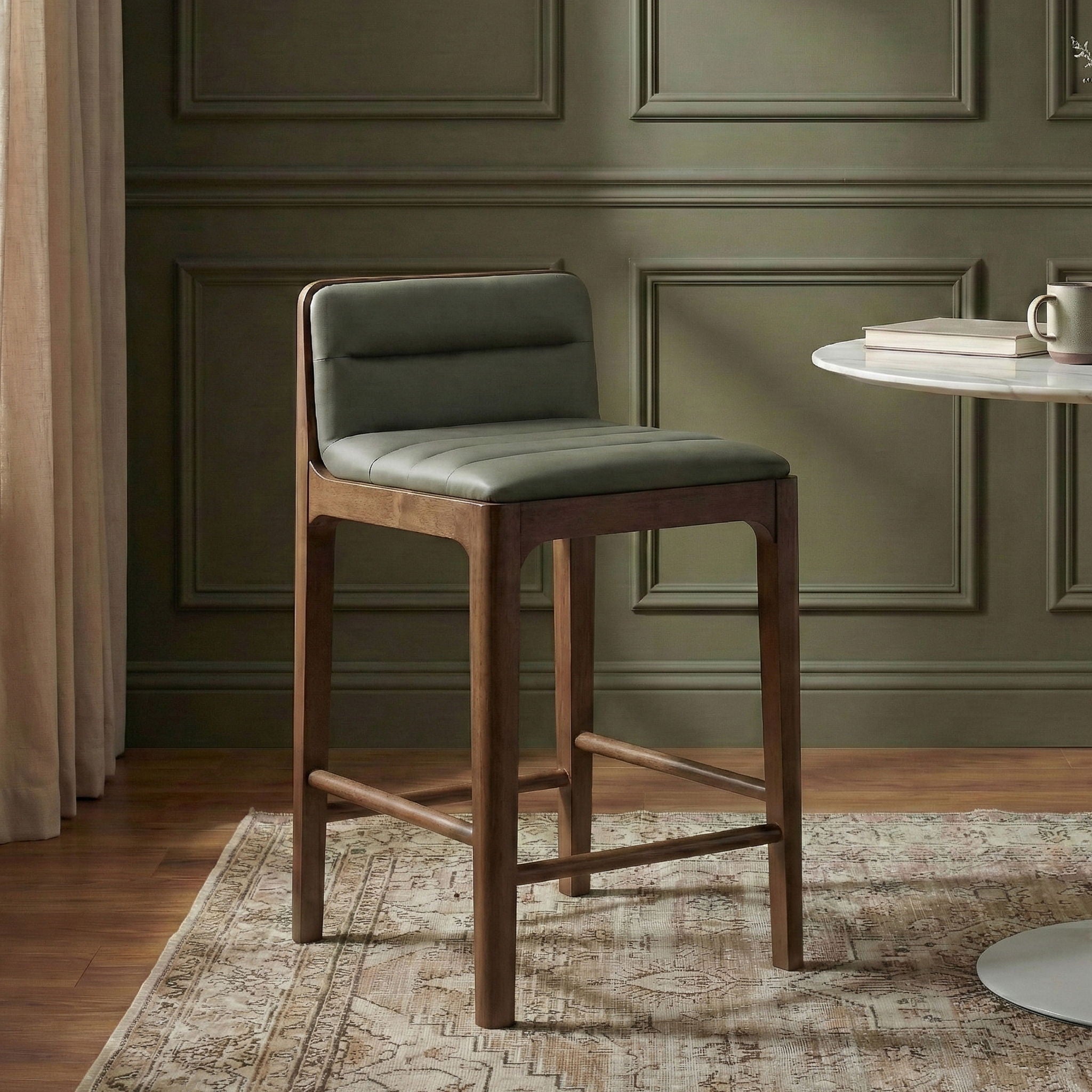 Ellis - Vegan Leather Upholstered Counter Stool (Set of 2) - Brown Base - Urban Living Furniture (Los Angeles, CA)