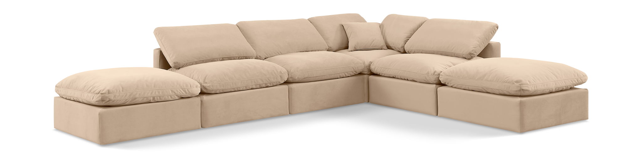 Indulge - Velvet 6 Piece Modular Armless Sectional - Urban Living Furniture (Los Angeles, CA)