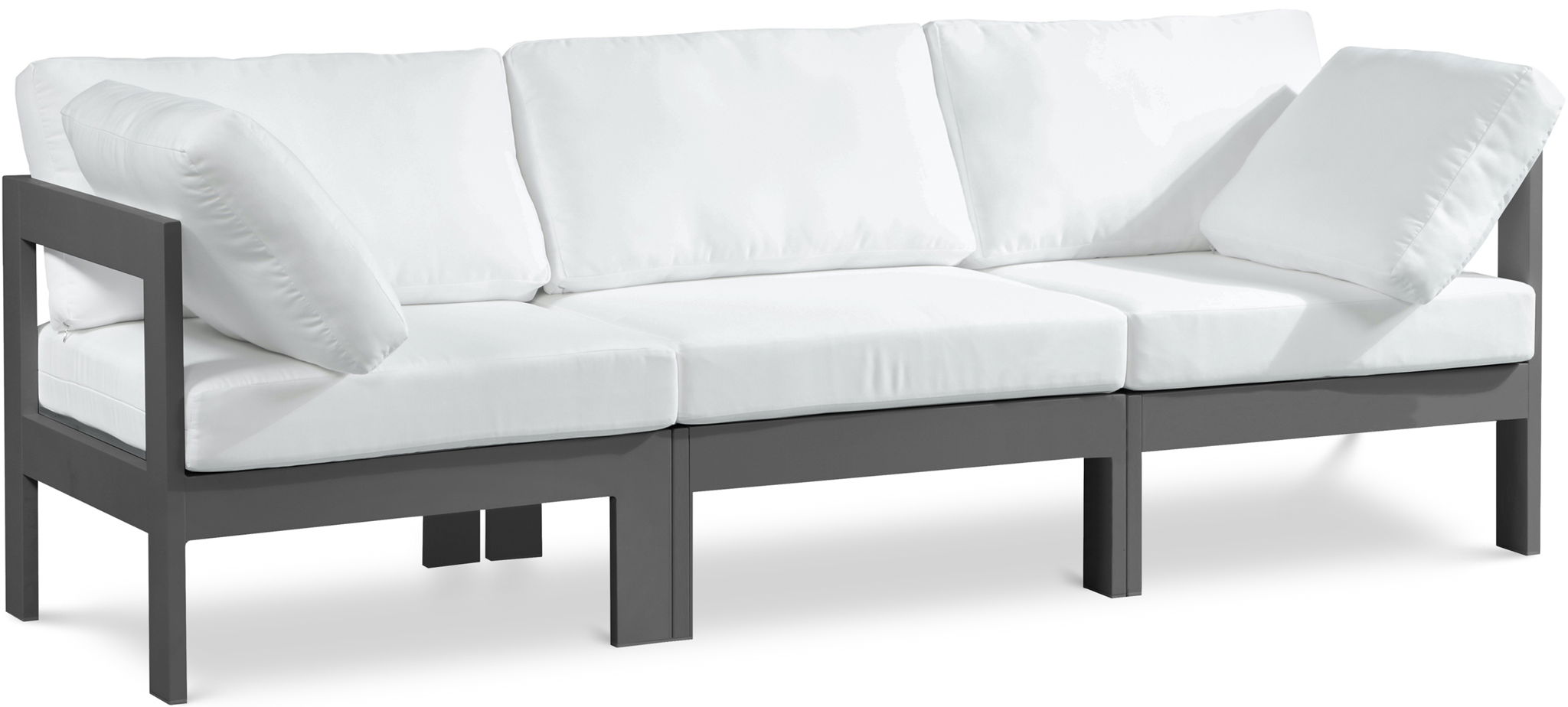 Nizuc - Outdoor Patio 3 Seat Modular Sofa With Gray Frame - Urban Living Furniture (Los Angeles, CA)