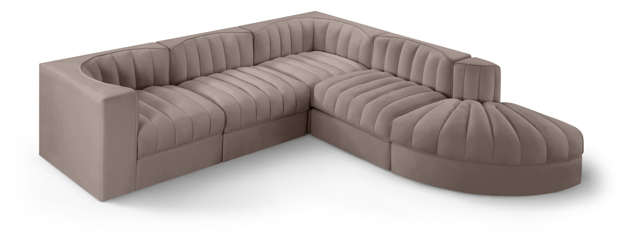 Rummi - Velvet Performance Fabric Upholstered 5 Piece Modular Sectional - Urban Living Furniture (Los Angeles, CA)