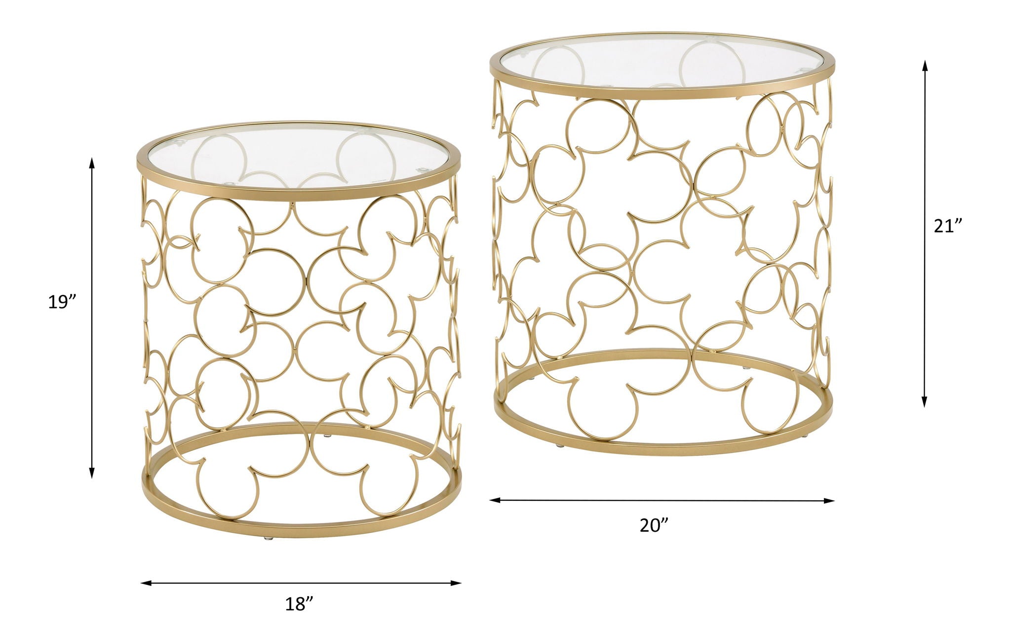 Flowie - Nesting Table Set - Clear Glass Top & Gold - Urban Living Furniture (Los Angeles, CA)