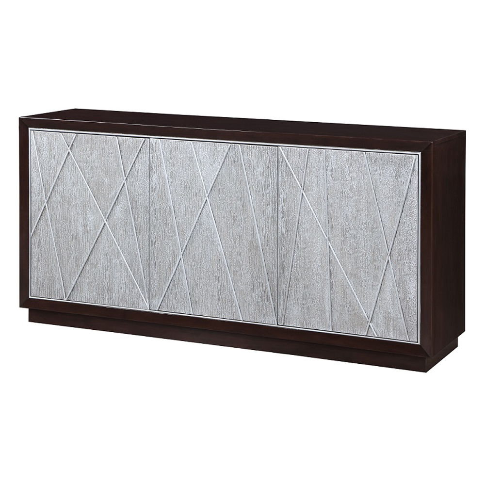 Geranio - Console Cabinet - Metallic Silver & Walnut - Urban Living Furniture (Los Angeles, CA)