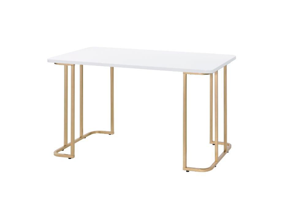 Estie - Writing Desk - White & Gold Finish - Urban Living Furniture (Los Angeles, CA)