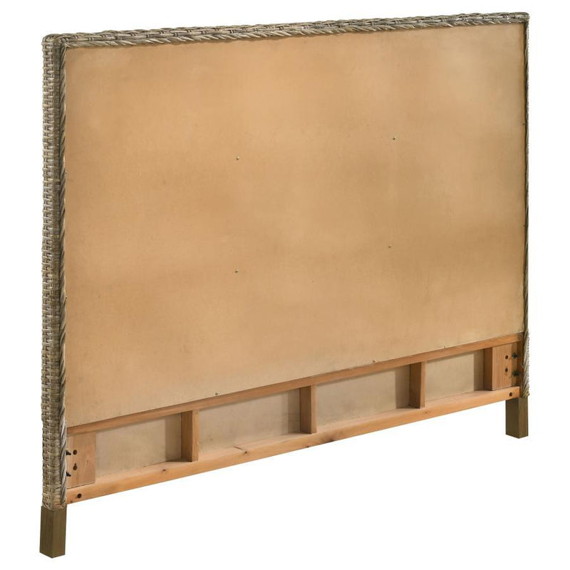 Zyla - Woven Rattan Queen Panel Headboard - Kubu Gray