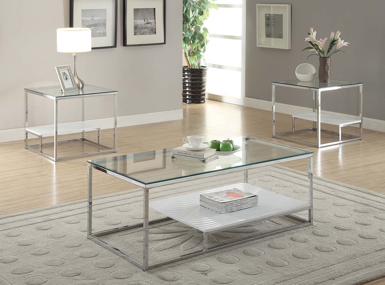 Ruben - End Table - Chrome & Clear Glass - Urban Living Furniture (Los Angeles, CA)