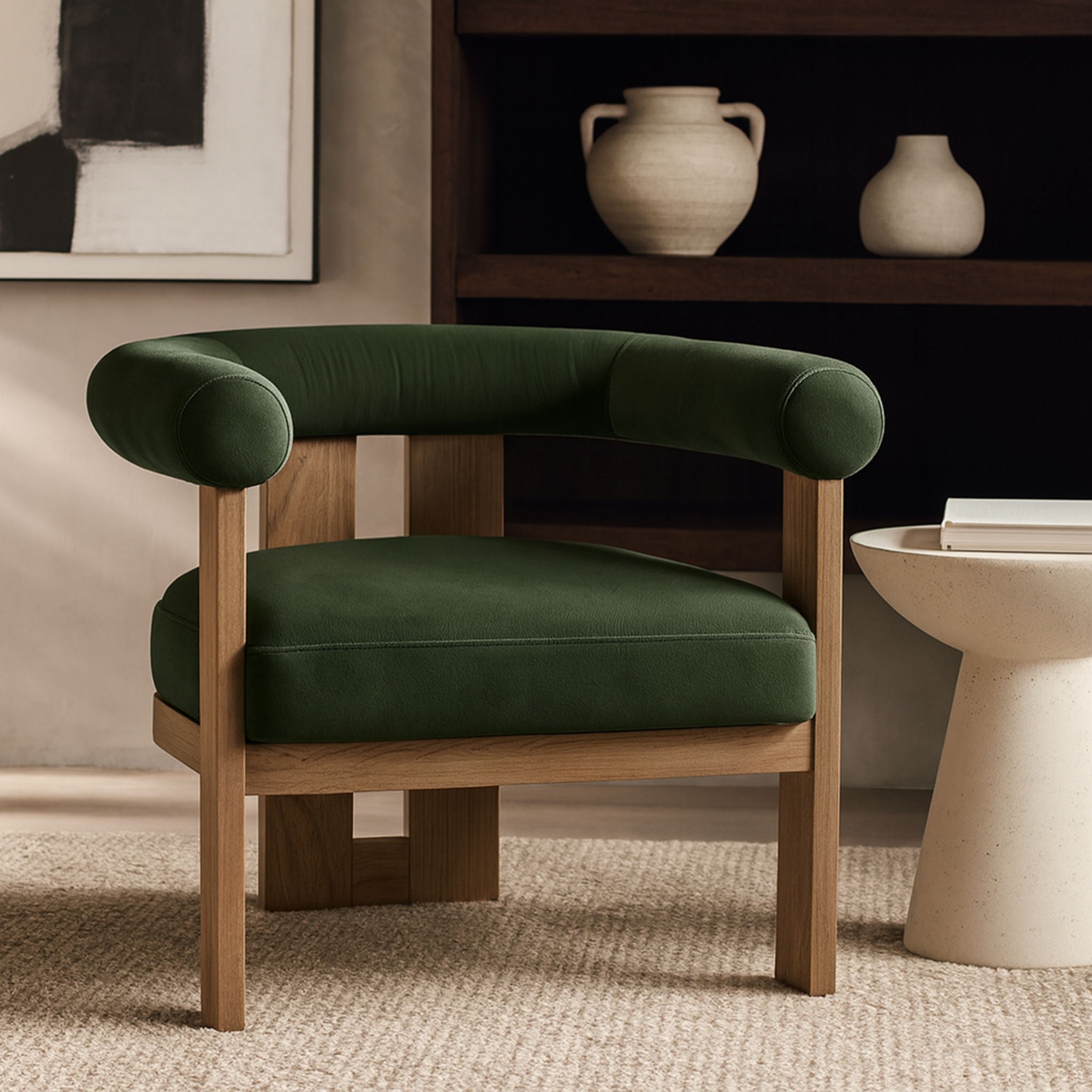 Arienzo - Performance Fabric Upholstered Accent Chair - Walnut Base - Urban Living Furniture (Los Angeles, CA)