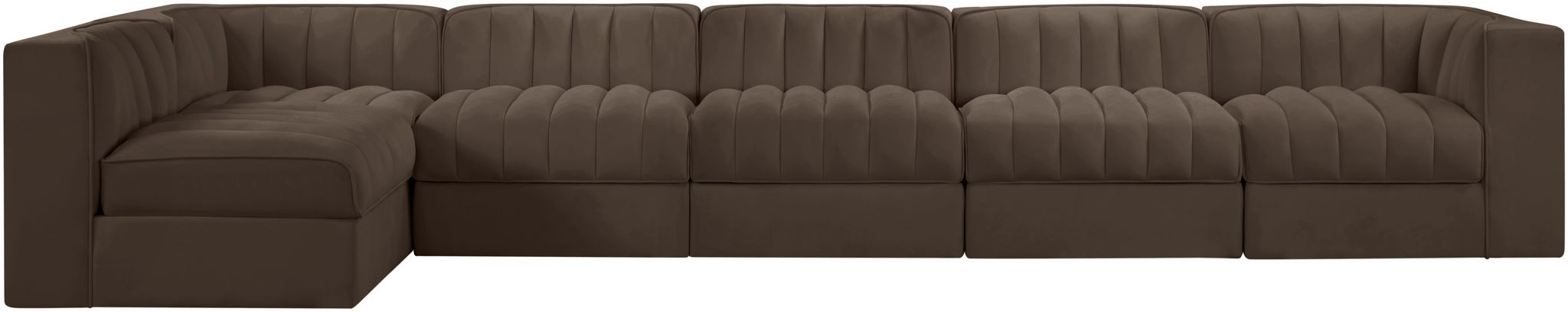 Rummi - Velvet Performance Fabric Upholstered 6 Piece Modular Sectional, L-Shaped (Right) - Urban Living Furniture (Los Angeles, CA)