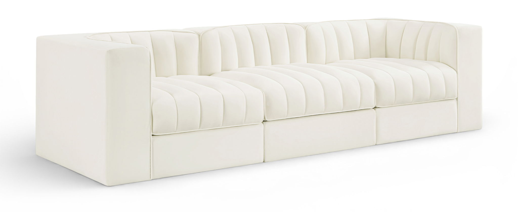 Rummi - Velvet Performance Fabric Upholstered 3 Piece Modular Sofa - Urban Living Furniture (Los Angeles, CA)