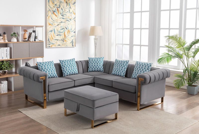 Maddie - Velvet Sectional Sofa - Urban Living Furniture (Los Angeles, CA)