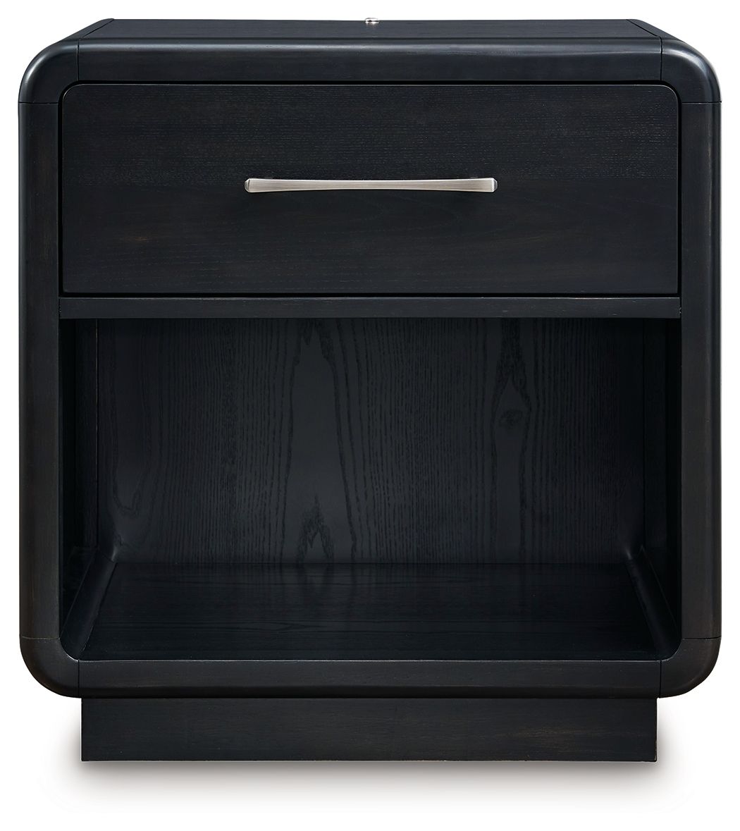 Rowanbeck - Black - One Drawer Night Stand - Urban Living Furniture (Los Angeles, CA)