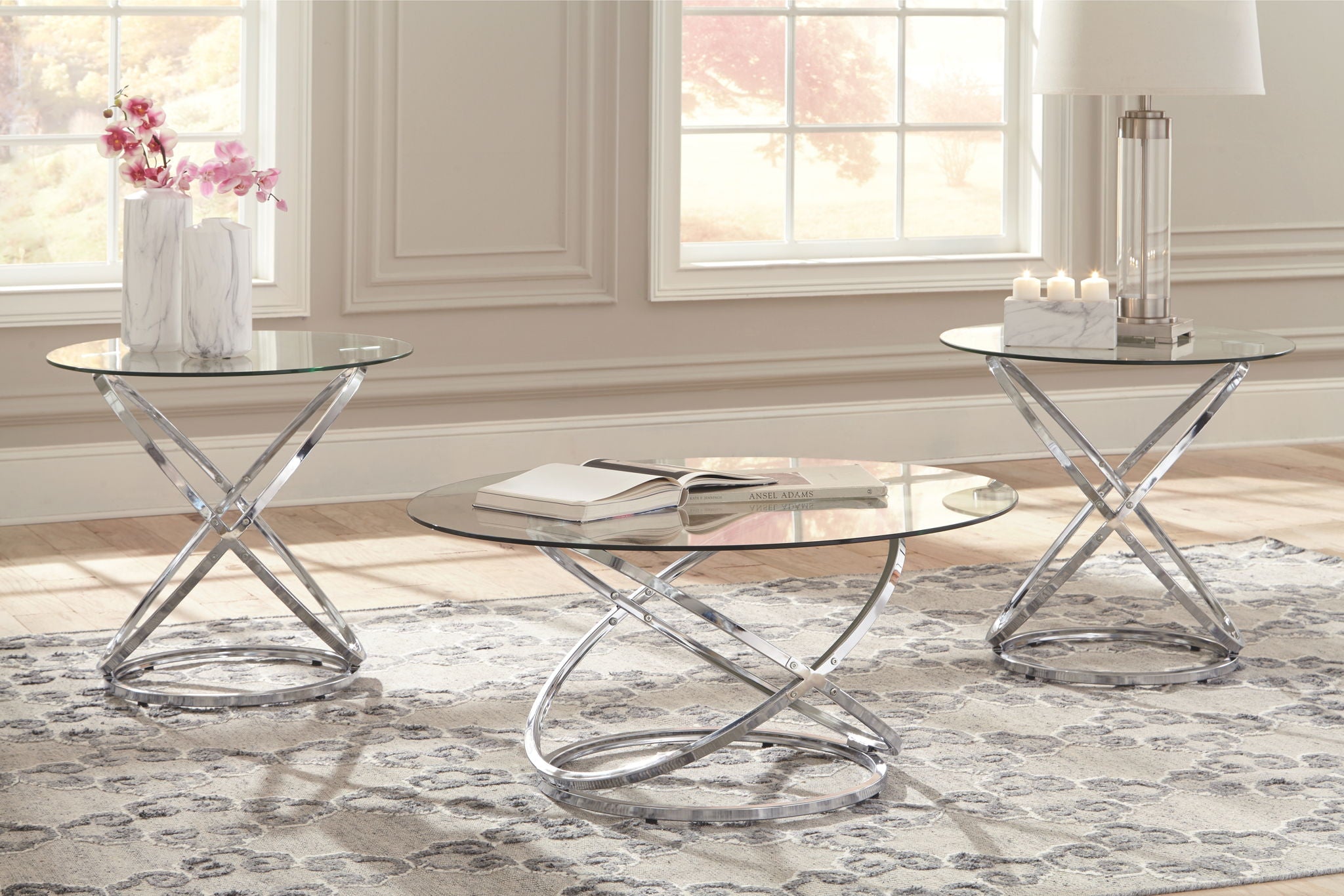 Hollynyx - Chrome Finish - Occasional Table Set (Set of 3) - Urban Living Furniture (Los Angeles, CA)