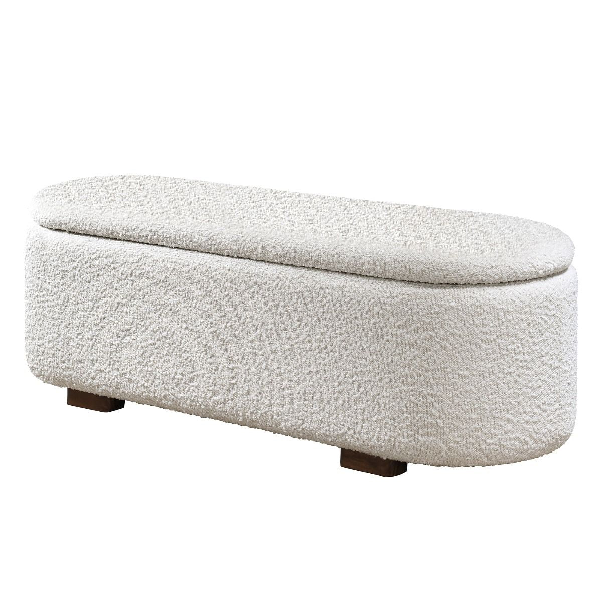 Sandro - Bench With Storage - Beige Boucle & Walnut - Urban Living Furniture (Los Angeles, CA)